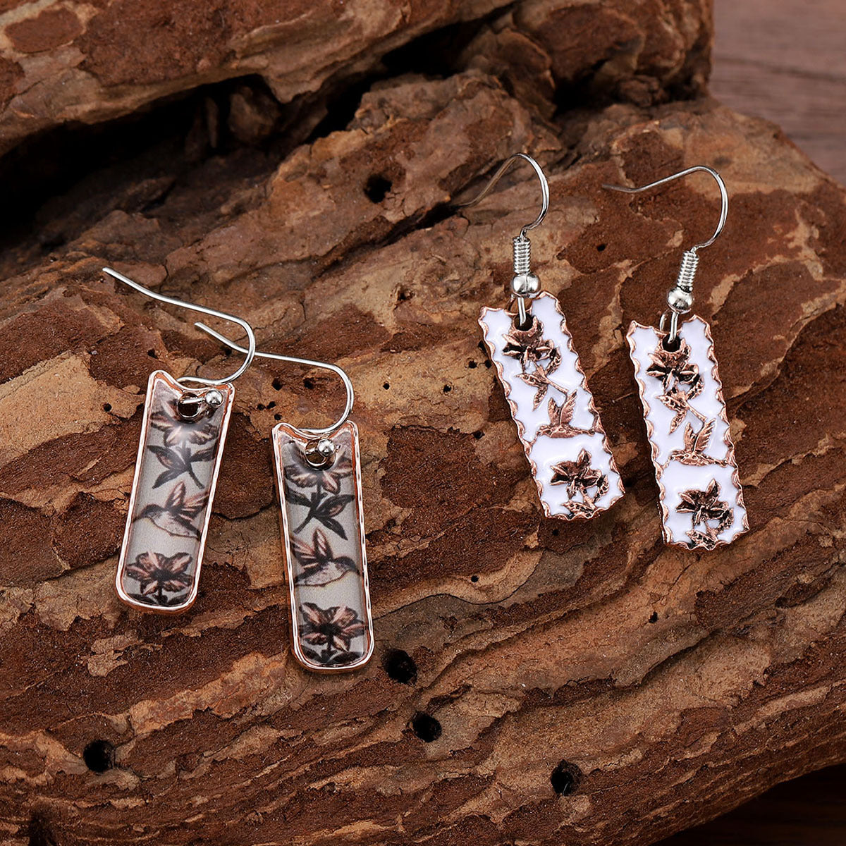 Wholesale Vintage Bohemian Long Geometric Floral Drop Earrings