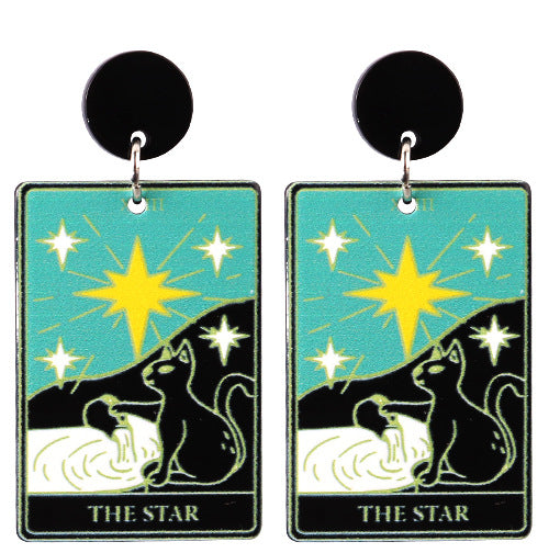 Wholesale Trendy Punk Skull Tarot Acrylic Earrings  Fashion Accessory