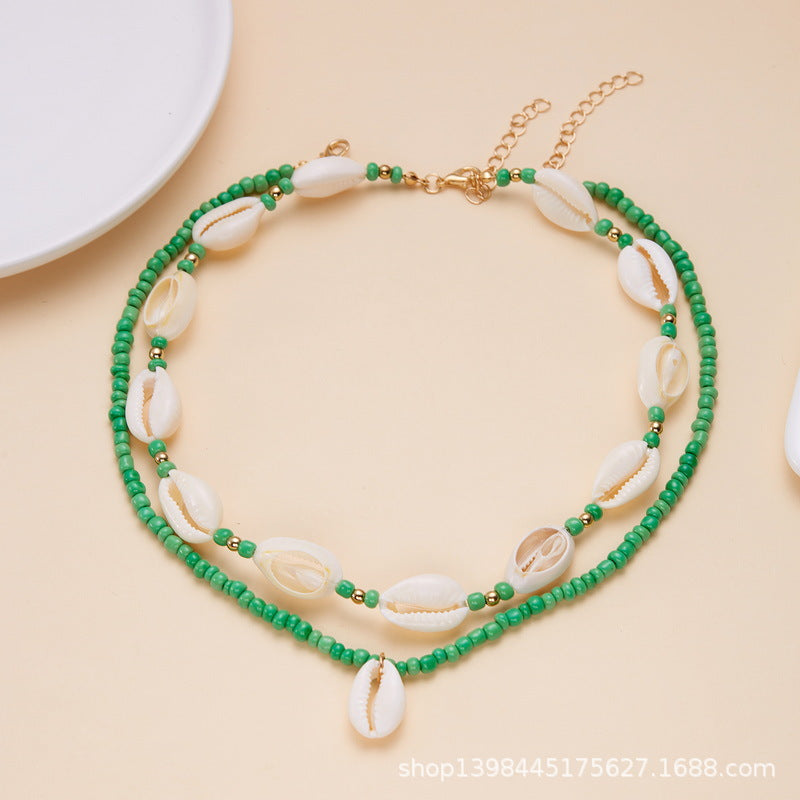 Wholesale Bohemian style stacked beach necklace