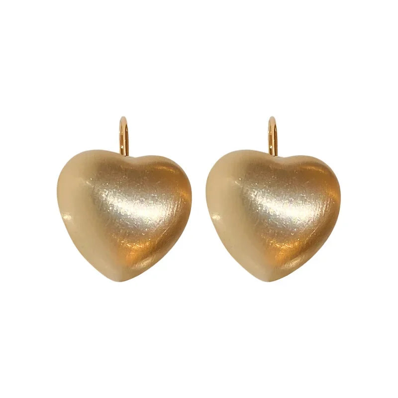 Wholesale  Love Ear Hook Earrings Real Gold Peach Heart Earrings