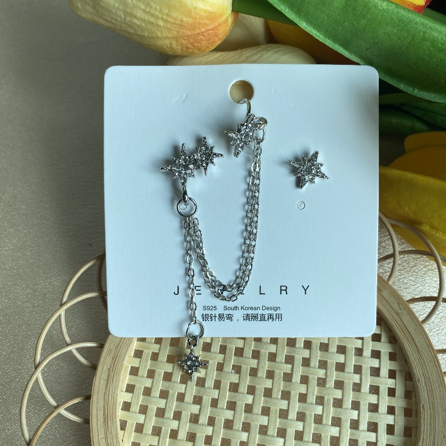 Wholesale star one-piece ear bone clip earrings