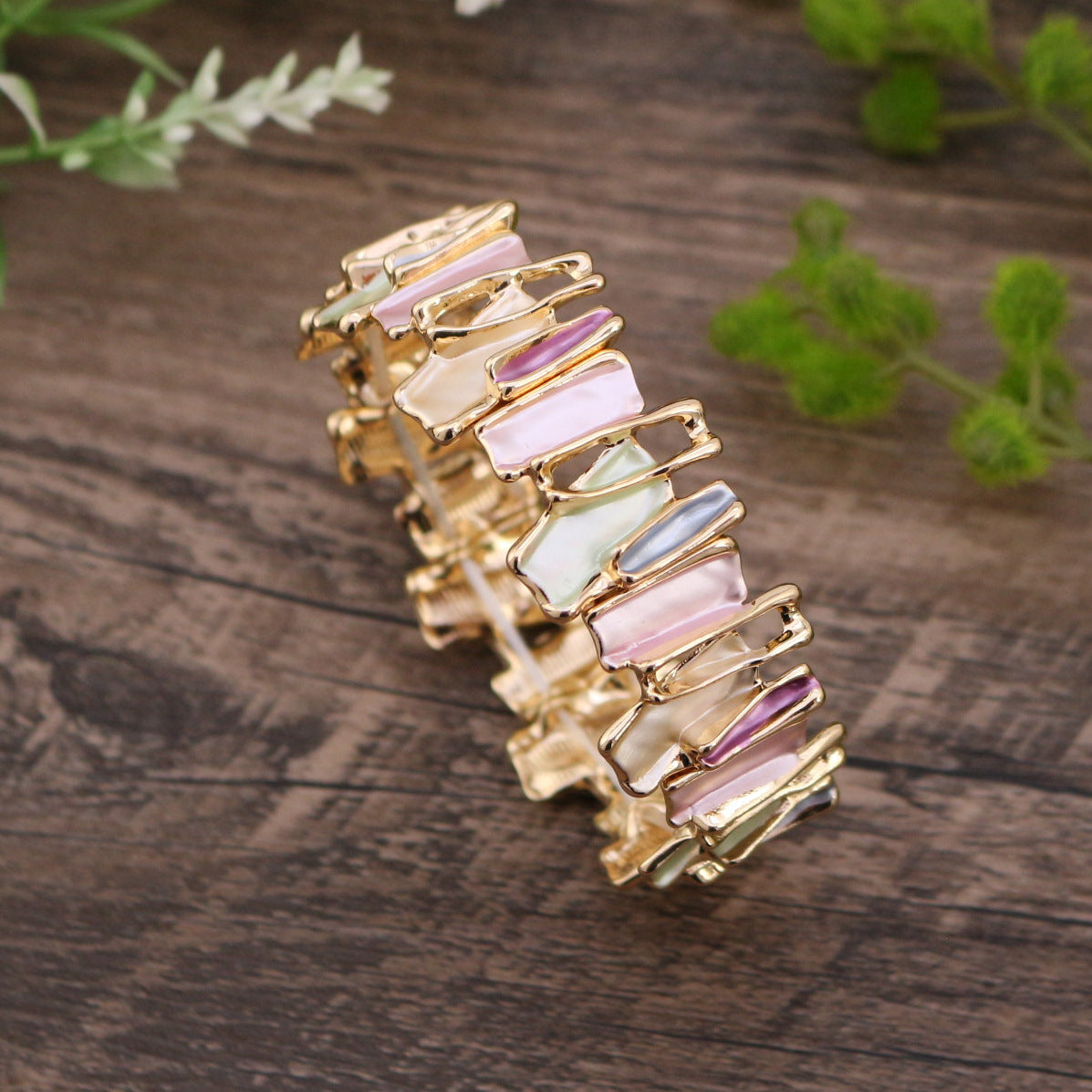 Wholesale Irregular Color Oil Drip Alloy Bracelet ACC-BT-Taol004