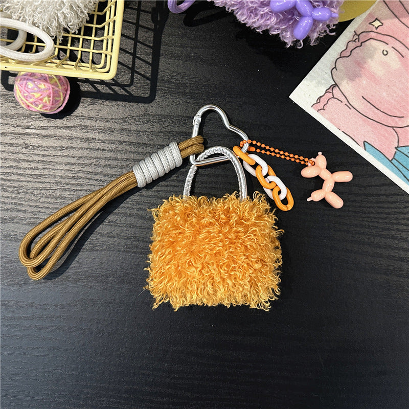 Wholesale Plush small bag lanyard keychain