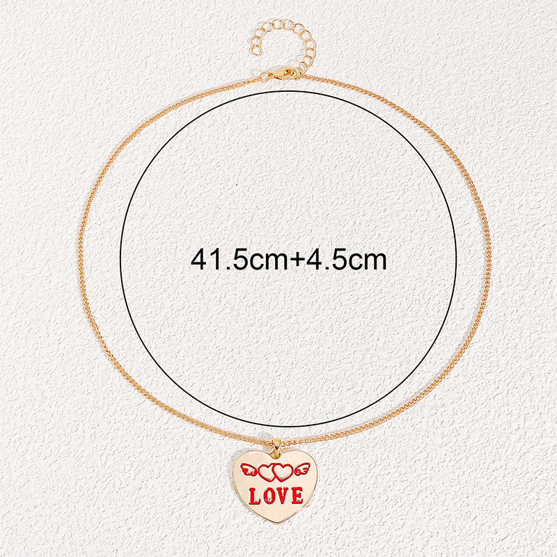 Wholesale Gold Heart Earrings Necklace Set