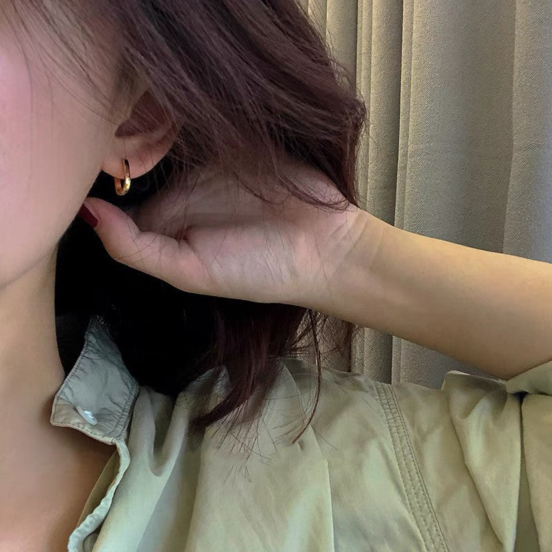 Wholesale S925 sterling silver U-shaped earrings geometric square all-match earrings