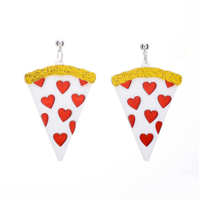 Wholesale Y2K Acrylic Pizza Ice Cream Cake Milk Tea Fried Egg Donut Peanut Butter Sushi Cookie Earrings