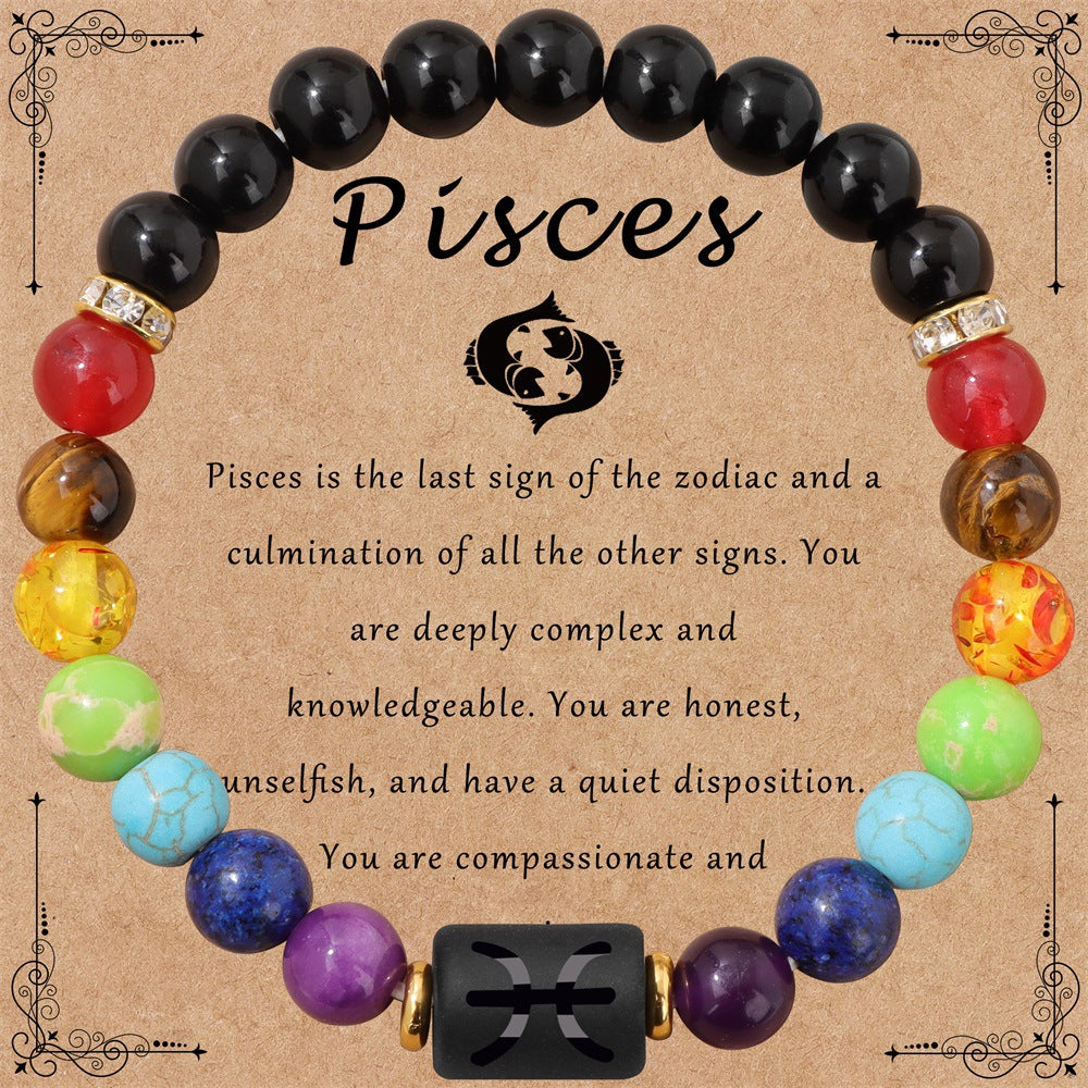 Wholesale 12 Zodiac Smooth Agate Stone Bracelet ACC-BT-YinYi003