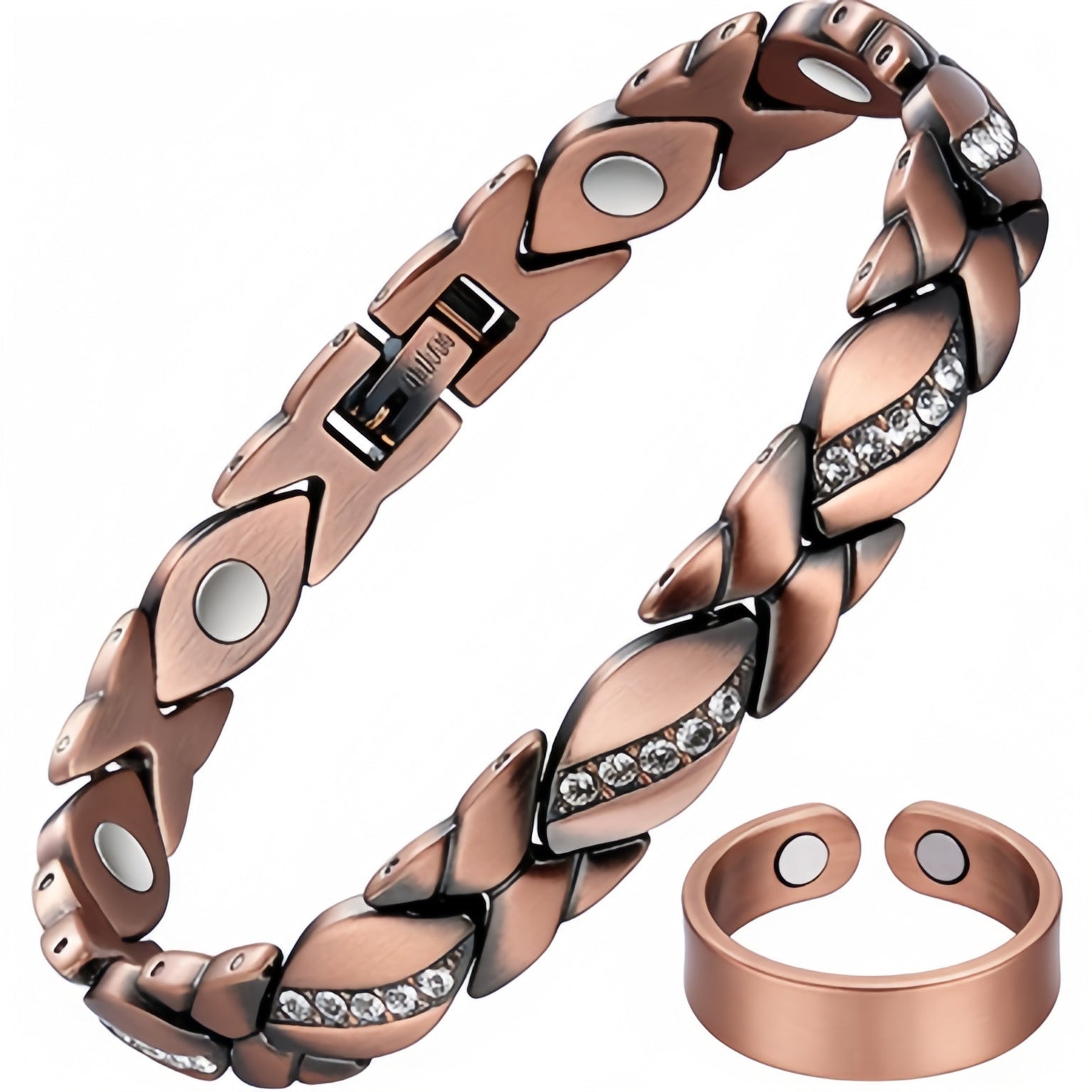 Wholesale Trendy Detachable Magnetic Leaf Bracelet Zinc Alloy Electroplated Jewelry Accessory for Everyday Wear Gift