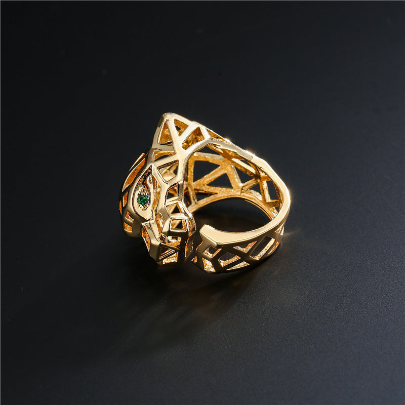 Wholesale Punk Style Hollow Leopard Ring Adjustable ACC-RS-AoGu002