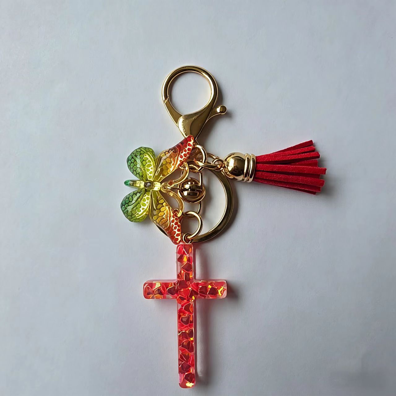 Wholesale Cross Tassel Resin Keychain