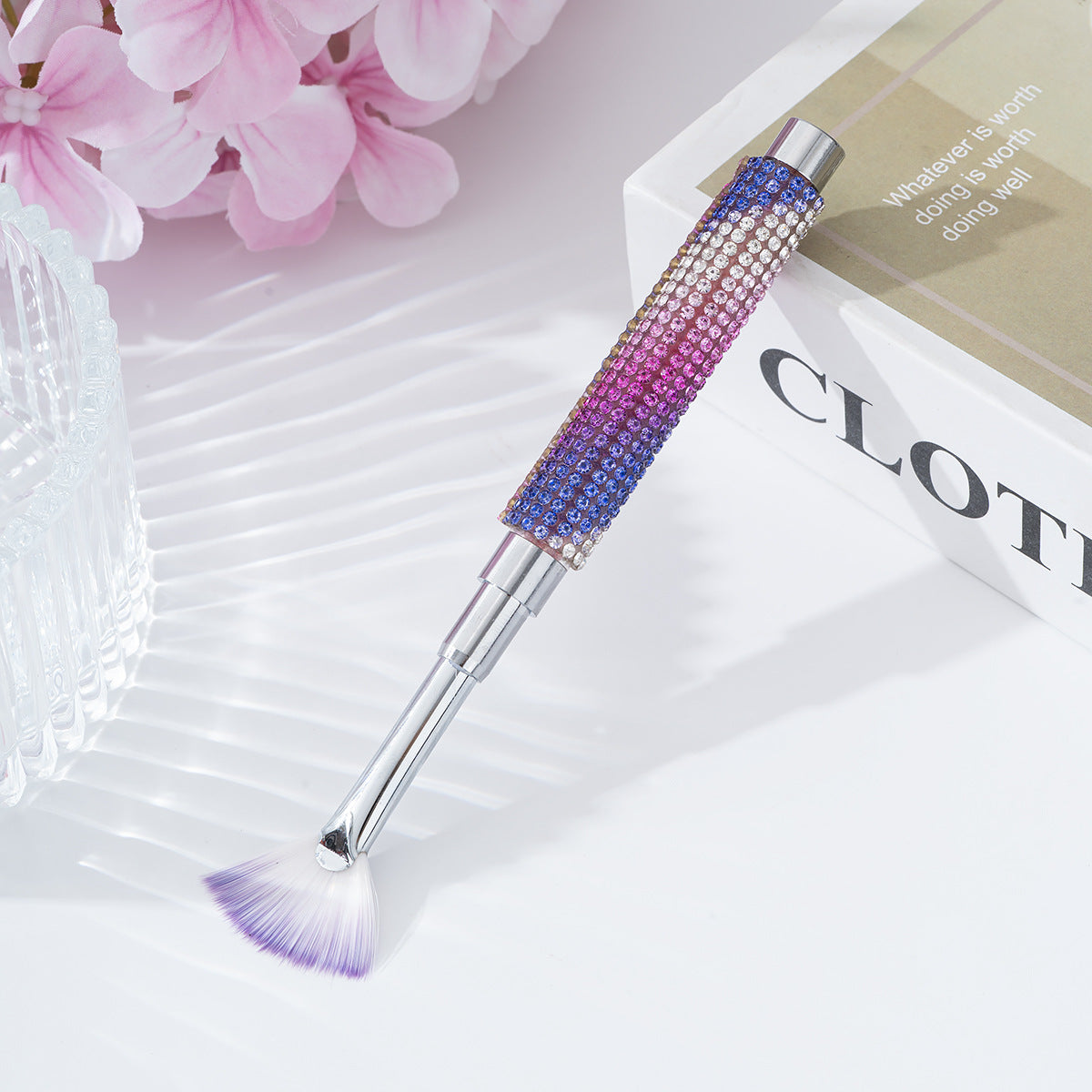 Wholesale model of diamond nail art pen with fan-shaped brush