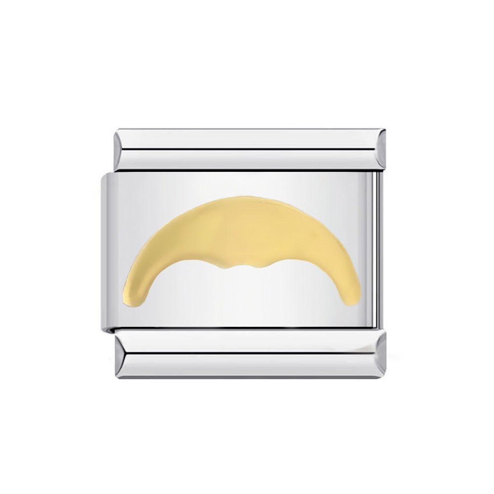 Wholesale Italian Charm Bracelet 9mm DIY Splicing Gold and Silver Round Pendant Stainless Steel Composable Bracelet