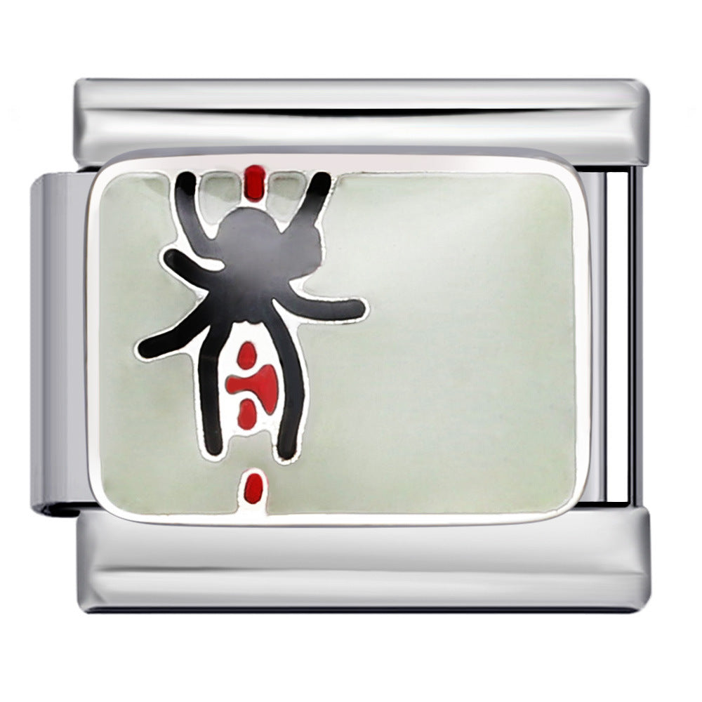 Wholesale 2pcs/pack  Italian Charm Bracelet 9mm DIY Splicing Creative Pattern Stainless Steel Composable Bracelet