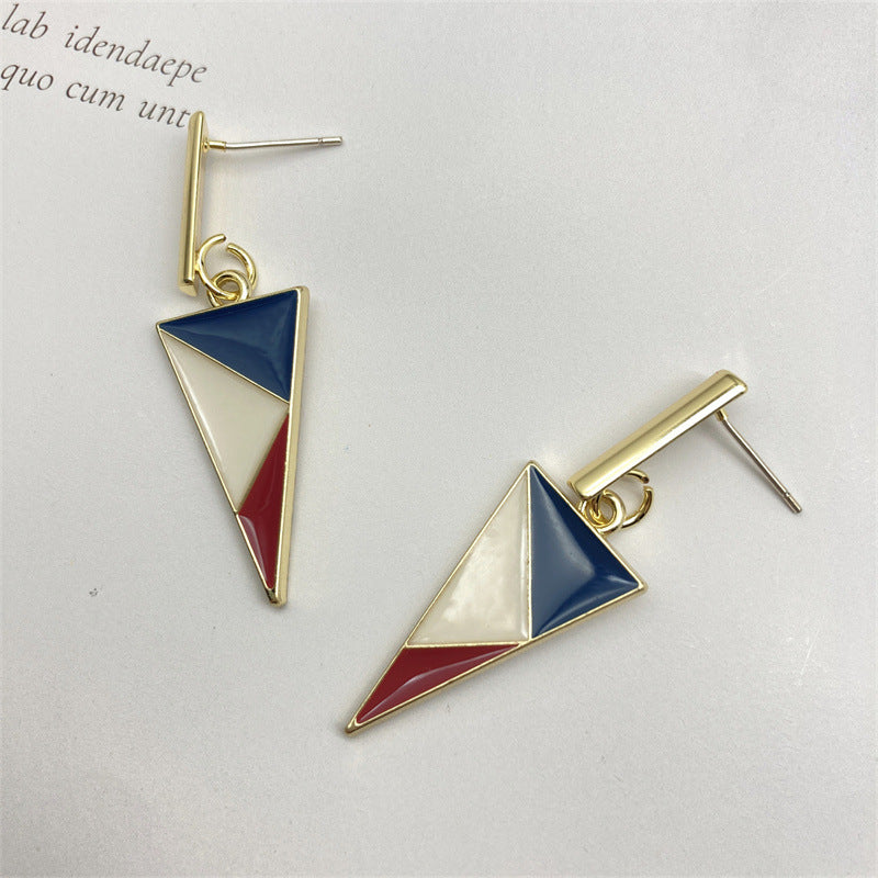 Wholesale 925 Silver Needle Triangle Metal Earrings ACC-ES-FX060