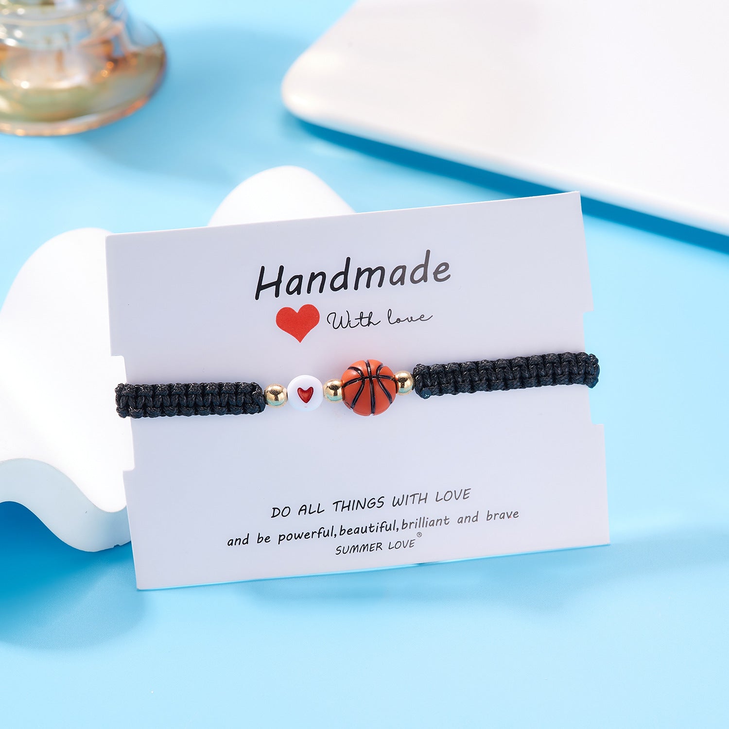 Wholesale Ball Bead Bracelet Creative Volleyball Tennis Handwoven Adjustable Bracelet ACC-BT-Bayue006