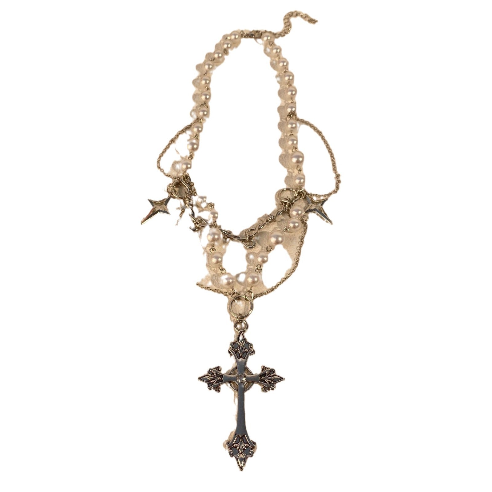 Wholesale Hip Hop Cross Pendant Dark Collarbone Chain Gothic Necklace