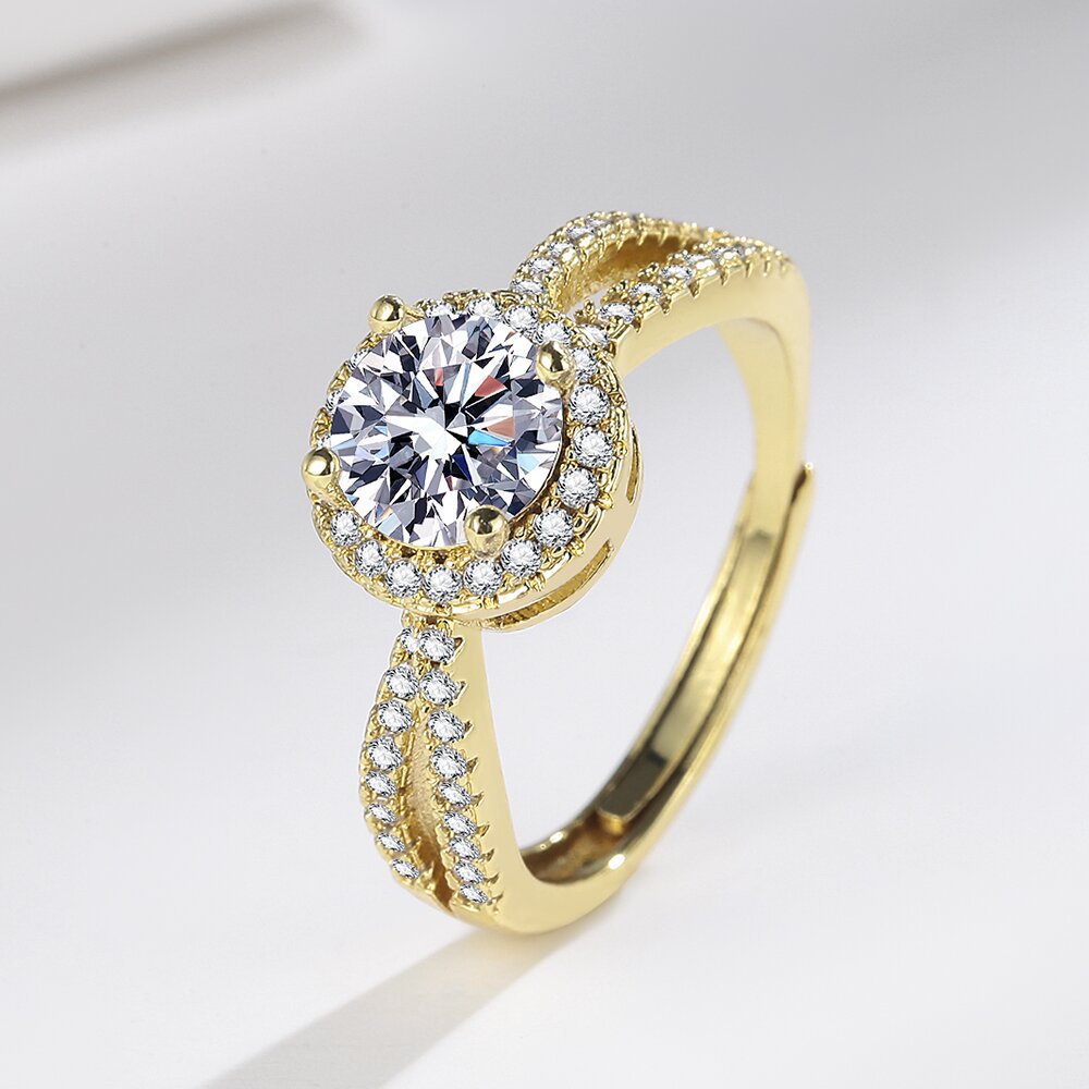 Wholesale double row twisted round light year ring