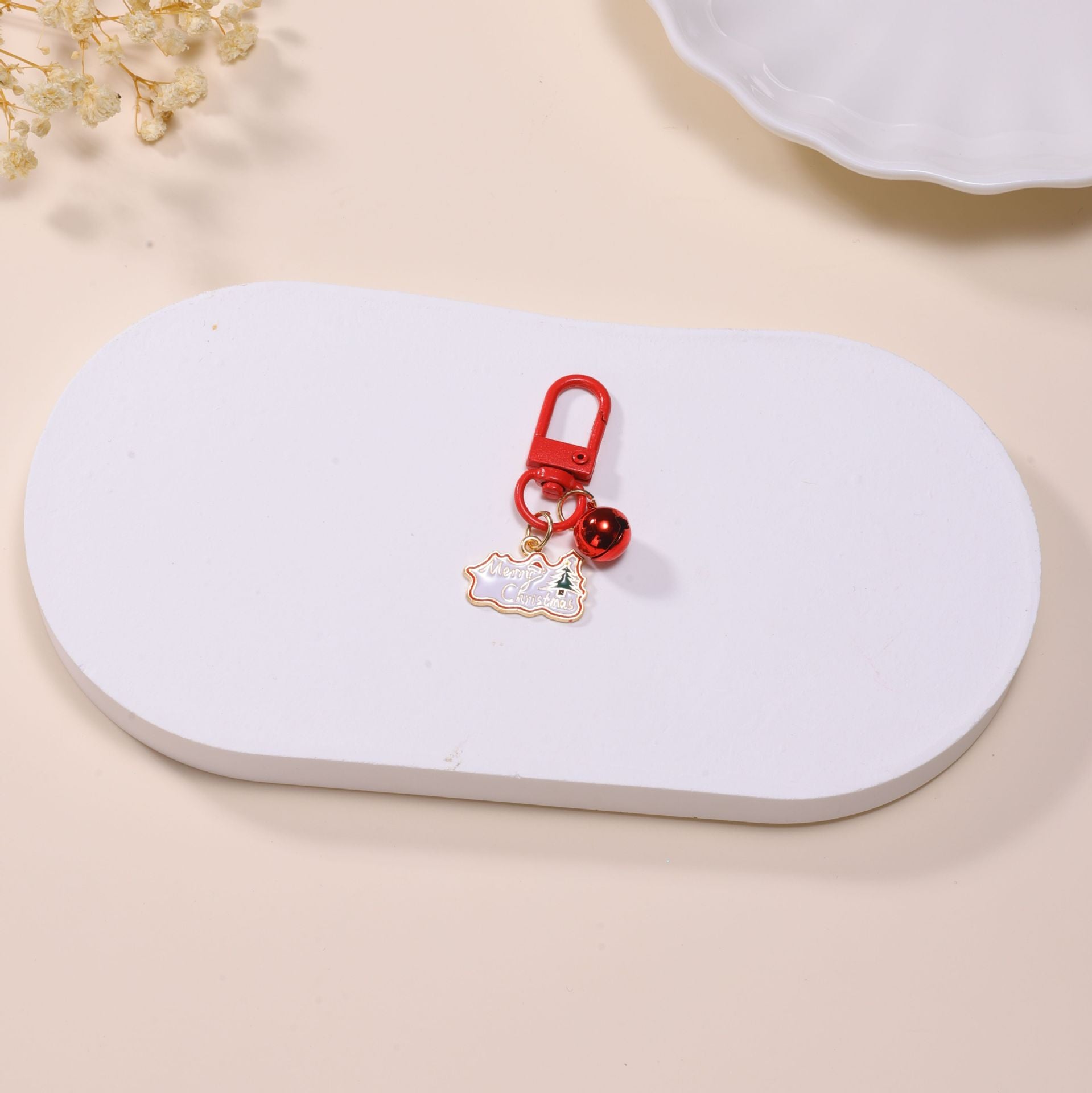 Wholesale Christmas cartoon bell old man snowflake keychain