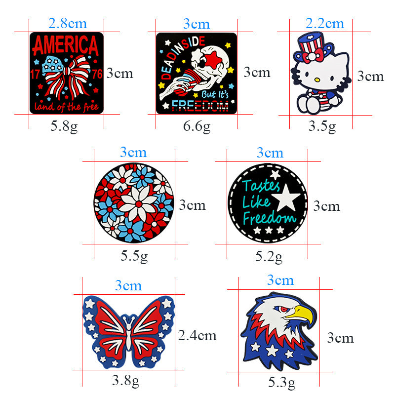 Wholesale 10pcs Independence Day Focal Beads DIY Bead Accessories