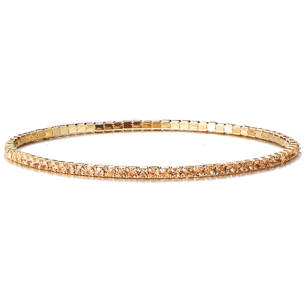 Wholesale Inlaid Colorful Diamond Bracelet Multi-color Rhinestone Elastic Bracelet for Women Layered Bracelet Set ACC-BT-HZS004