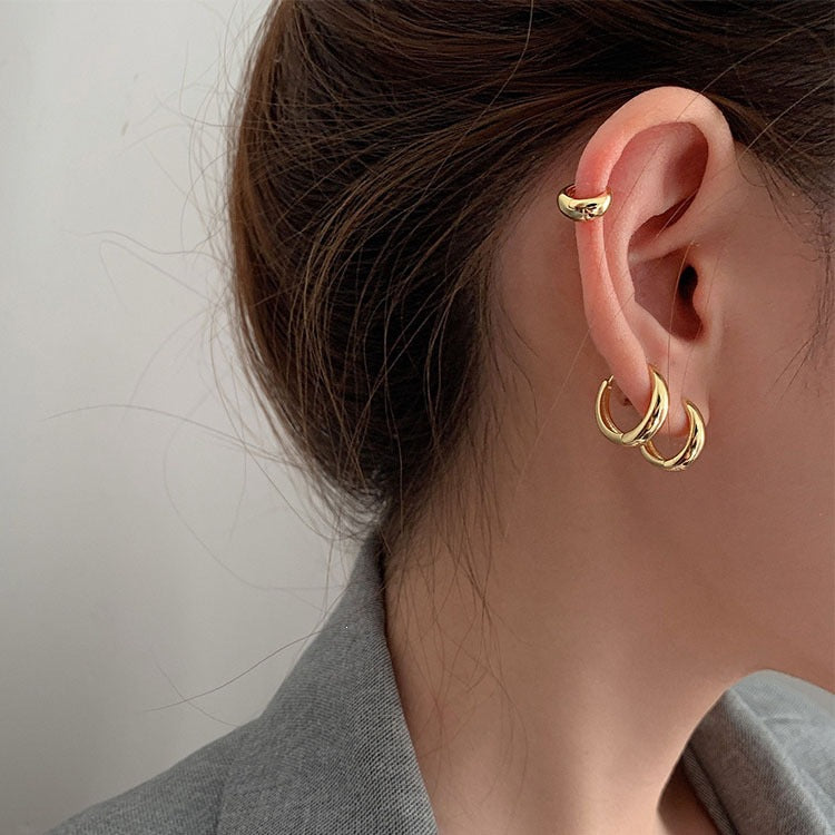 Wholesale Retro minimalist cool circle earrings