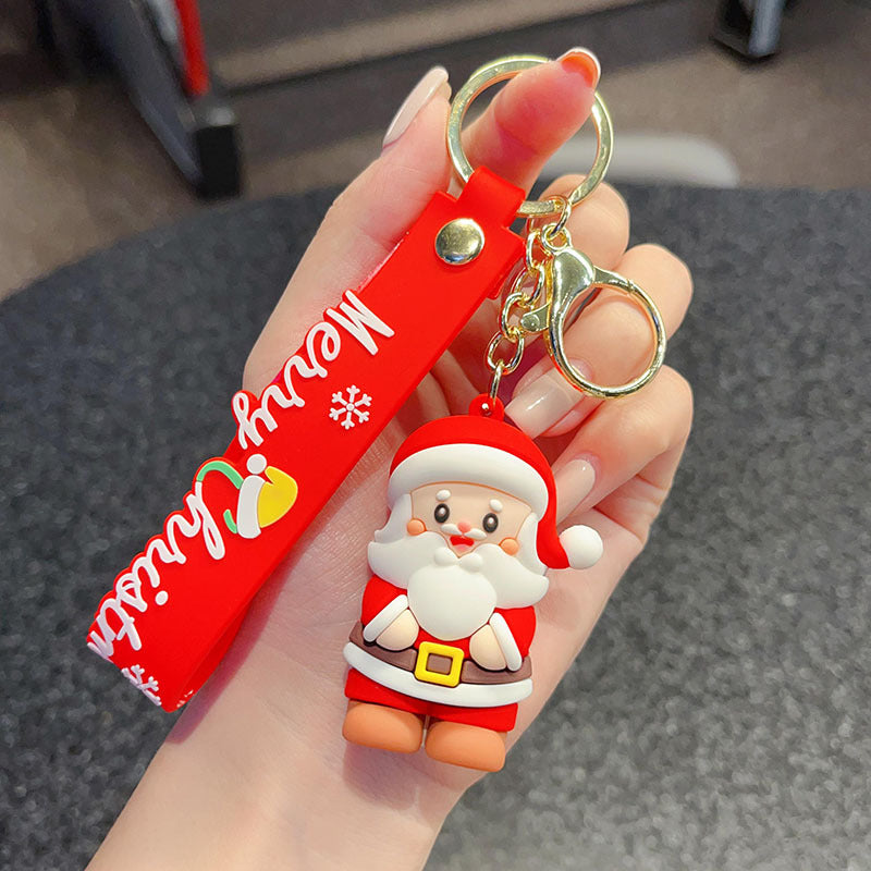 Wholesale Christmas  Keychain Cute Tree Elk Sock Pendant Car Key Accessory Gift For Men Women Boutique Resale