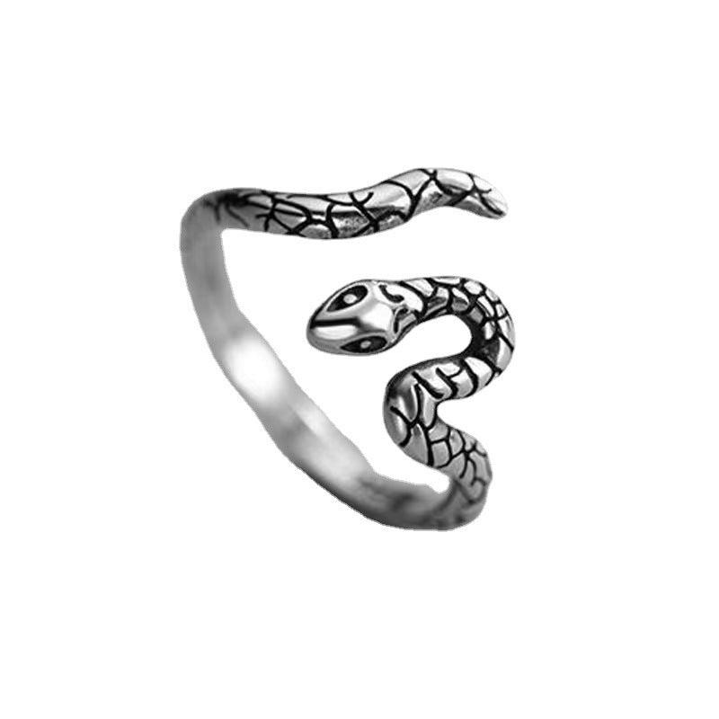 Wholesale S925 Sterling Silver Open Ring Elegant Snake Retro Ring