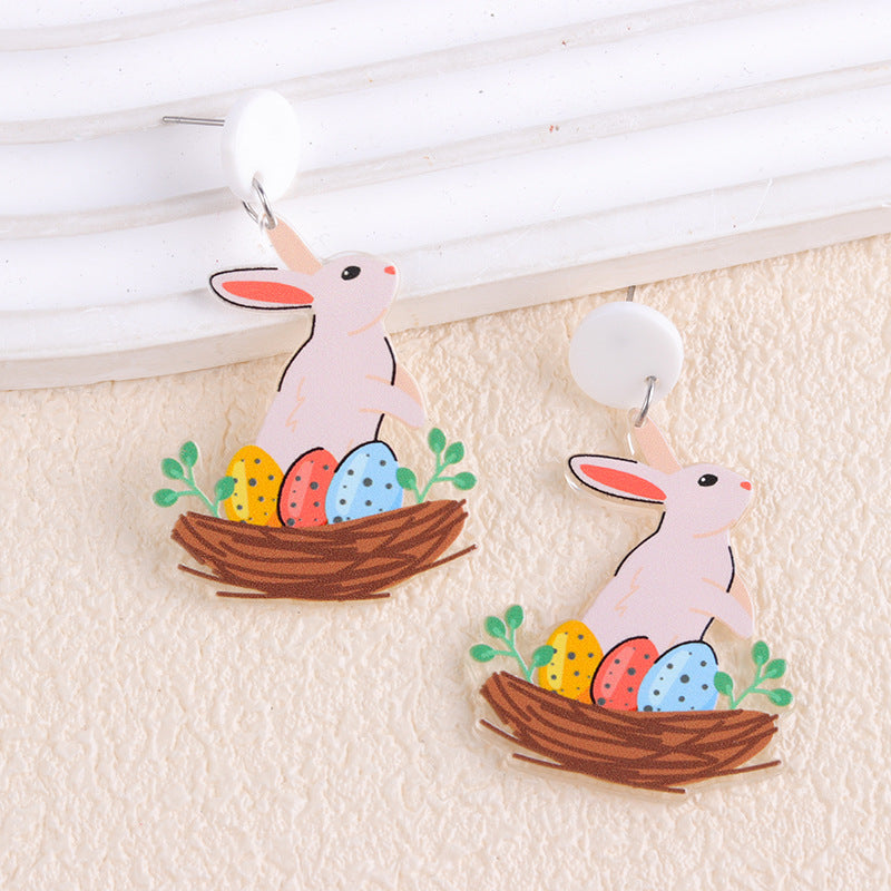 Wholesale 2PCS Acrylic Easter Carrot Chick Earrings