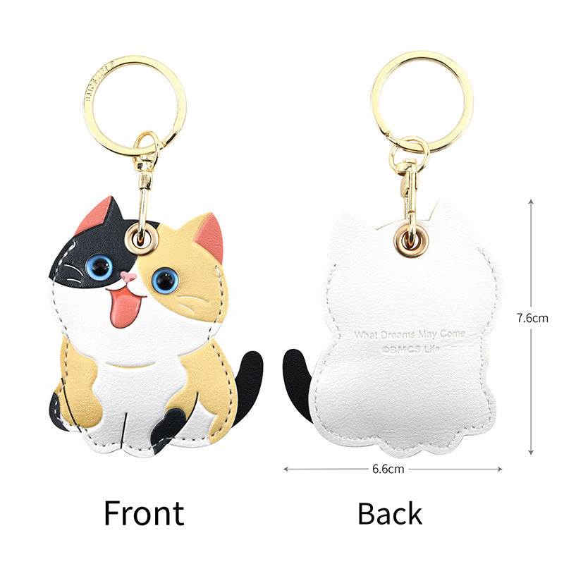 Wholesale Fruit Print Drop Shaped PU Leather Card Holder Keychain Cute Bag Charm Boutique Resale Gift