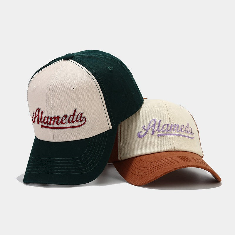 Wholesale  contrast color letter embroidered couple baseball cap