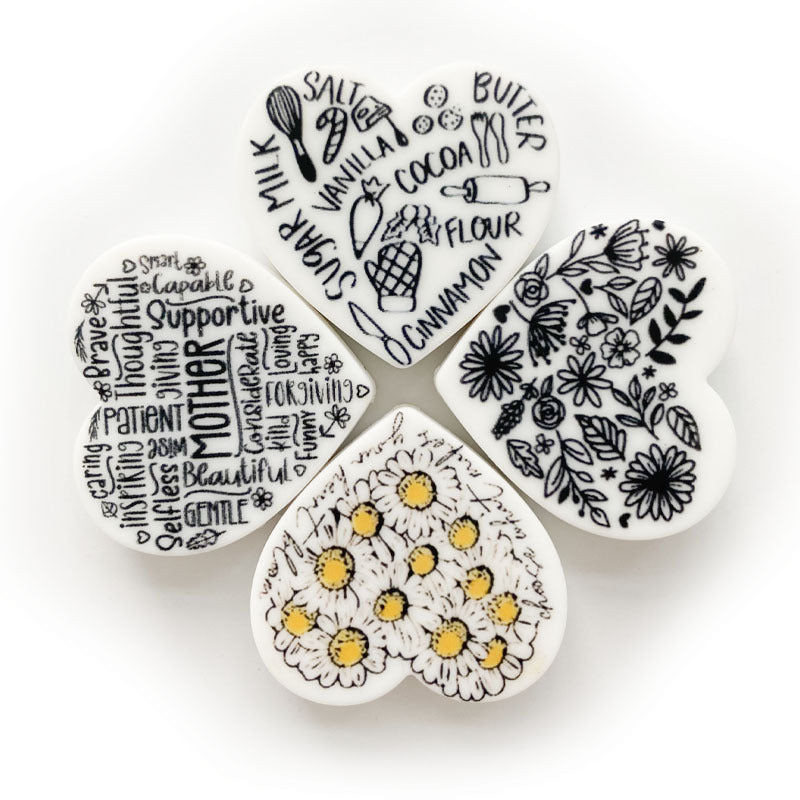 Wholesale of 10PCS Teacher Couple Love Printed Silicone Beads ACC-BDS-WDX001