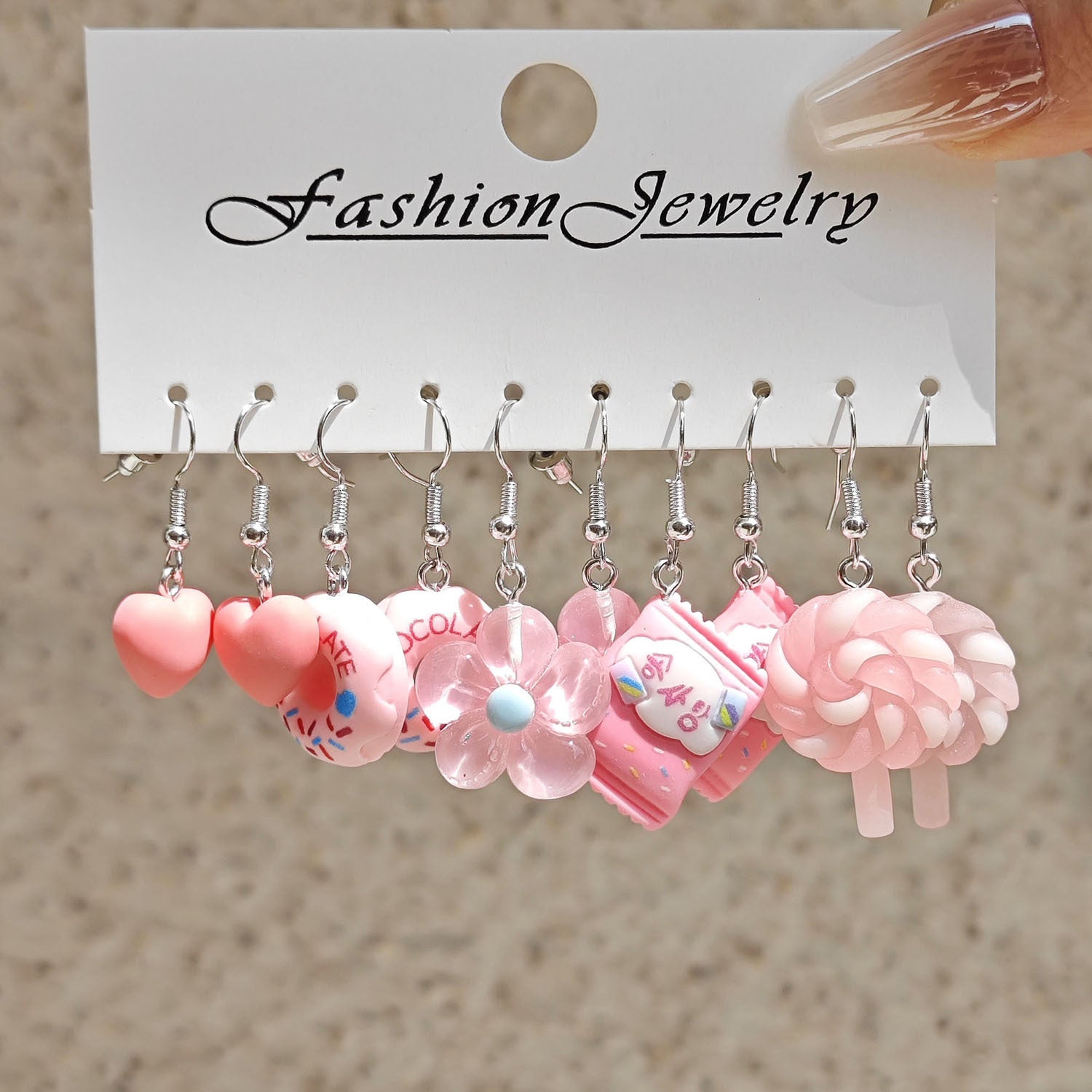 Wholesale Cartoon Animal White Horse Daisy Resin Earrings Set ACC-ES-TianShe004