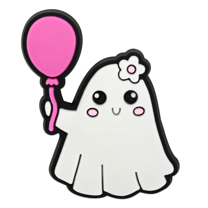 Wholesale  Random 100pcs Cute Cartoon Ghost PVC Soft Rubber Shoe Buckle Decoration