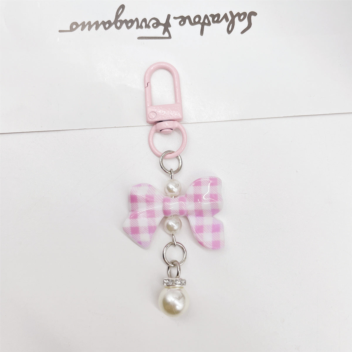 Wholesale Candy Colored Bowknot Texture Keychain Bag Charm Phone Accessory Gift