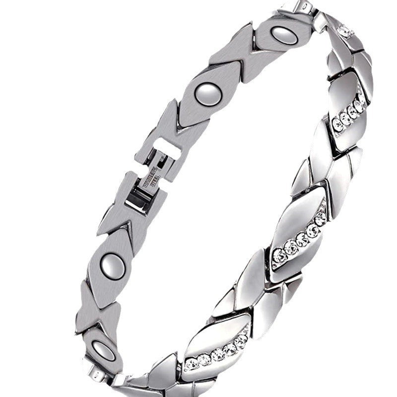 Wholesale Trendy Detachable Magnetic Leaf Bracelet Zinc Alloy Electroplated Jewelry Accessory for Everyday Wear Gift