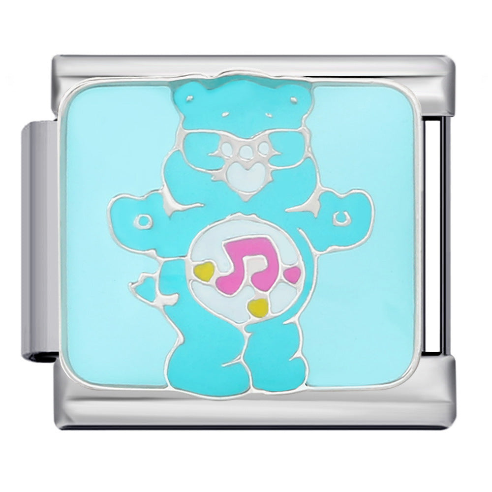 Wholesale Italian Charm Bracelet 9mm DIY Classic cute bear  Creative Stainless Steel Composable Bracelet