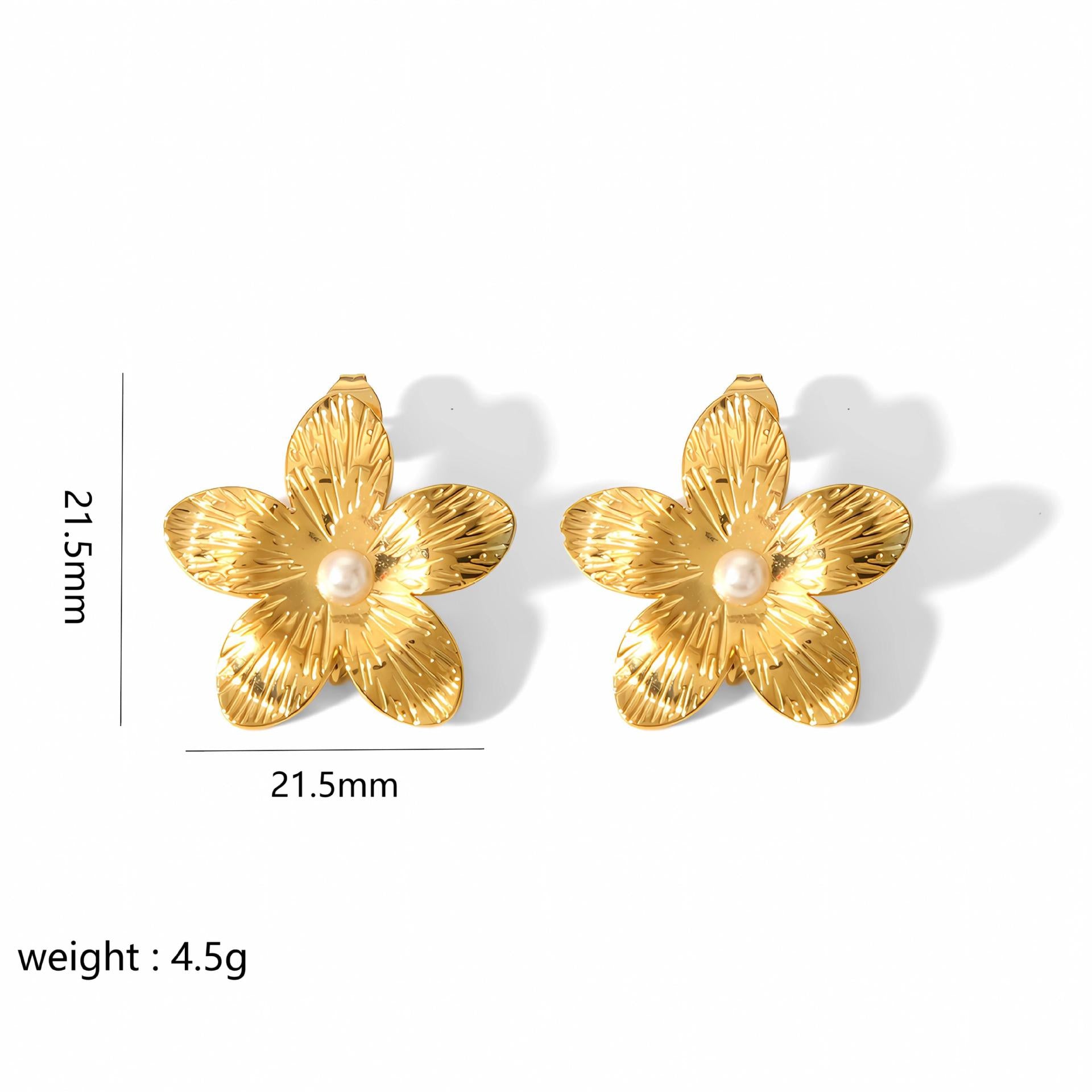 Wholesale Exaggerated Butterfly Sunflower Earrings 18K Gold Stainless Steel Earrings Statemente Earrings ACC-ES-LiQuan002