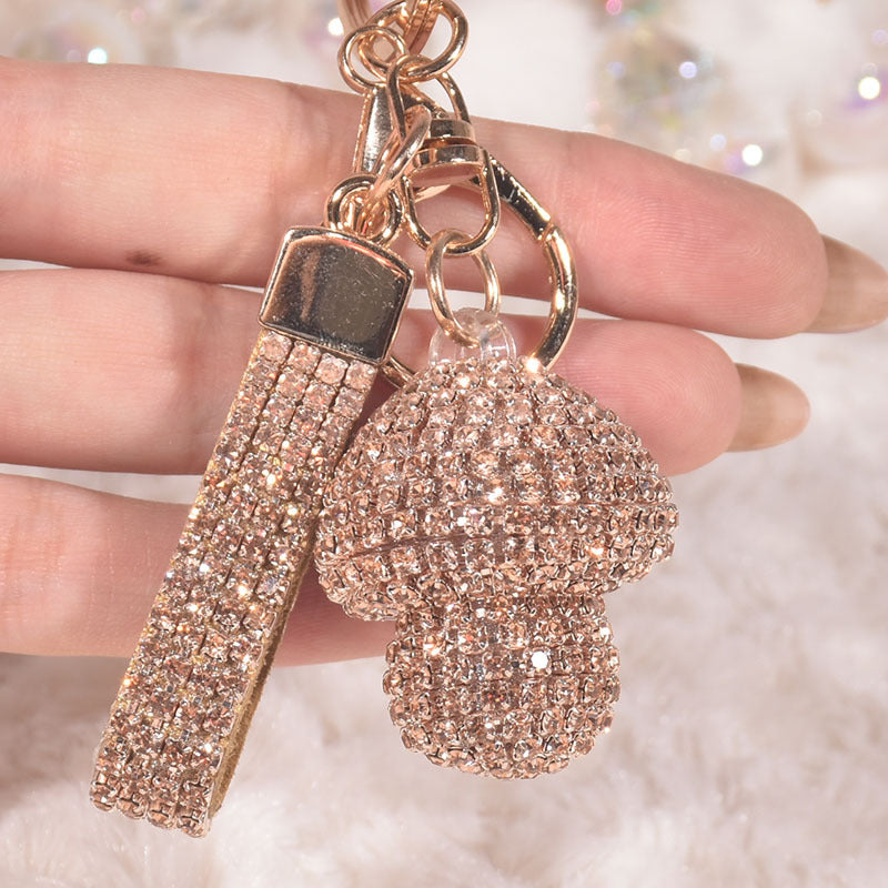 Wholesale Colorful Rhinestone Small Mushroom Keychain ACC-KC-GuangHui001