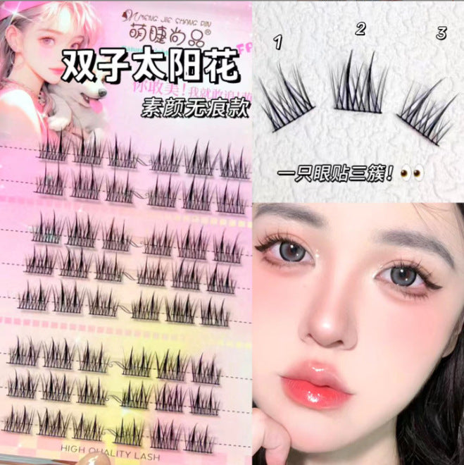 Wholesale 120 Sunflower Eyelashes Black Stem 10 Rows Large Capacity False Eyelashes ACC-FS-Rous004