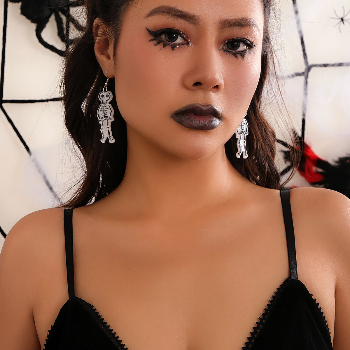 Wholesale Halloween Pumpkin Skull Acrylic Earrings ACC-ES-XueRou007