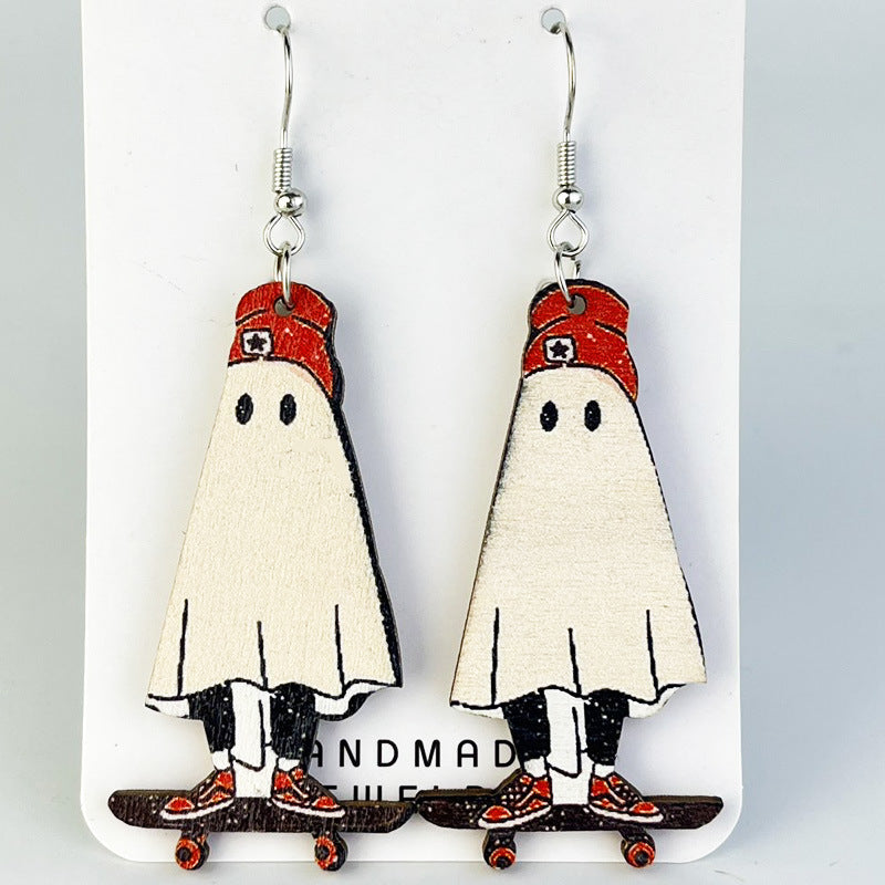 Wholesale 2 pairs/pack Flower Ghost Bohemian Retro Thanksgiving Pumpkin Cute Earrings