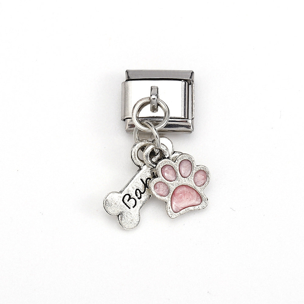 Wholesale 5pcs Italian Charm Bracelet 9mm DIY Splicing Colorful Pendant Stainless Steel Composable Bracelet