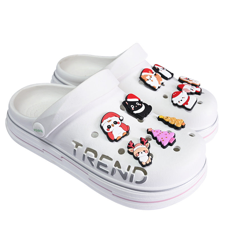 Wholesale Random 100pcs Cute Little Animal Christmas Series PVC Soft Rubber Shoe Buckle Decoration ACC-SC-RYY069