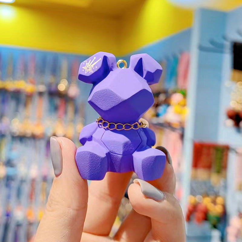 Wholesale Resin geometric rabbit keychain