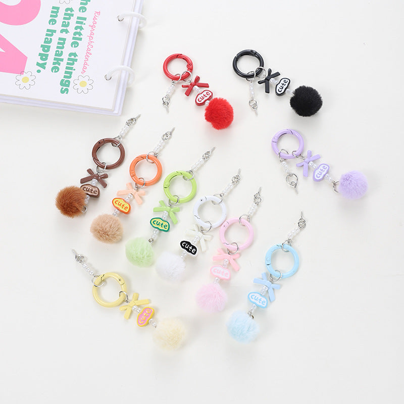 Wholesale Handmade beaded wool ball keychain