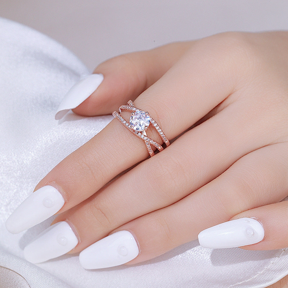 Wholesale Trendy Coil Design Adjustable Open Ring Moissanite Silver Jewelry For Everyday Wear Gift