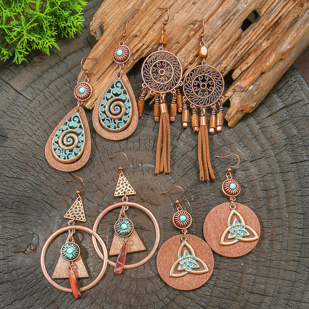 Wholesale Retro Bohemian Alloy Geometric Earrings for Everyday Wear