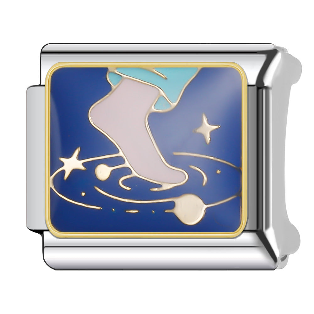 Wholesale Italian Charm Bracelet 9mm DIY Splicing Cosmic Star Series Stainless Steel Composable Bracelet