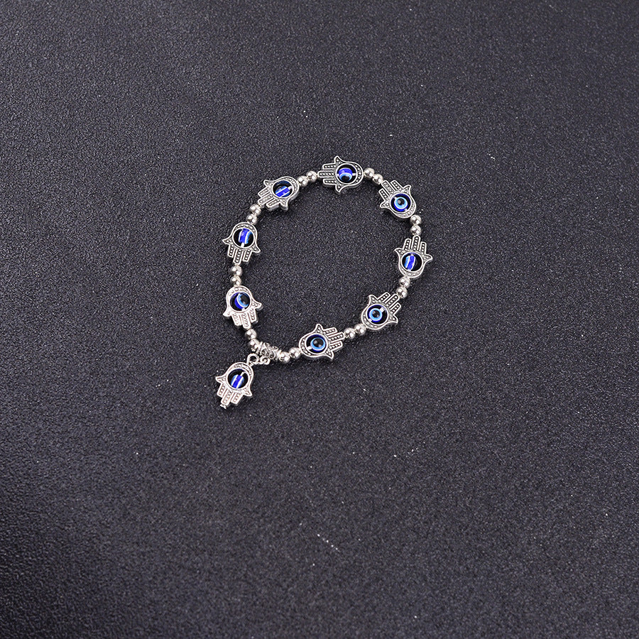 Wholesale Retro Devil' s Eye Beaded Bracelet Zinc Alloy Fashion Accessory for Everyday Wear and Gift