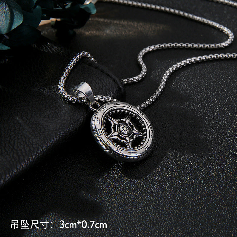 Wholesale Titanium Steel Long Necklace Men's Sweater Chain ACC-NE-Meihun009